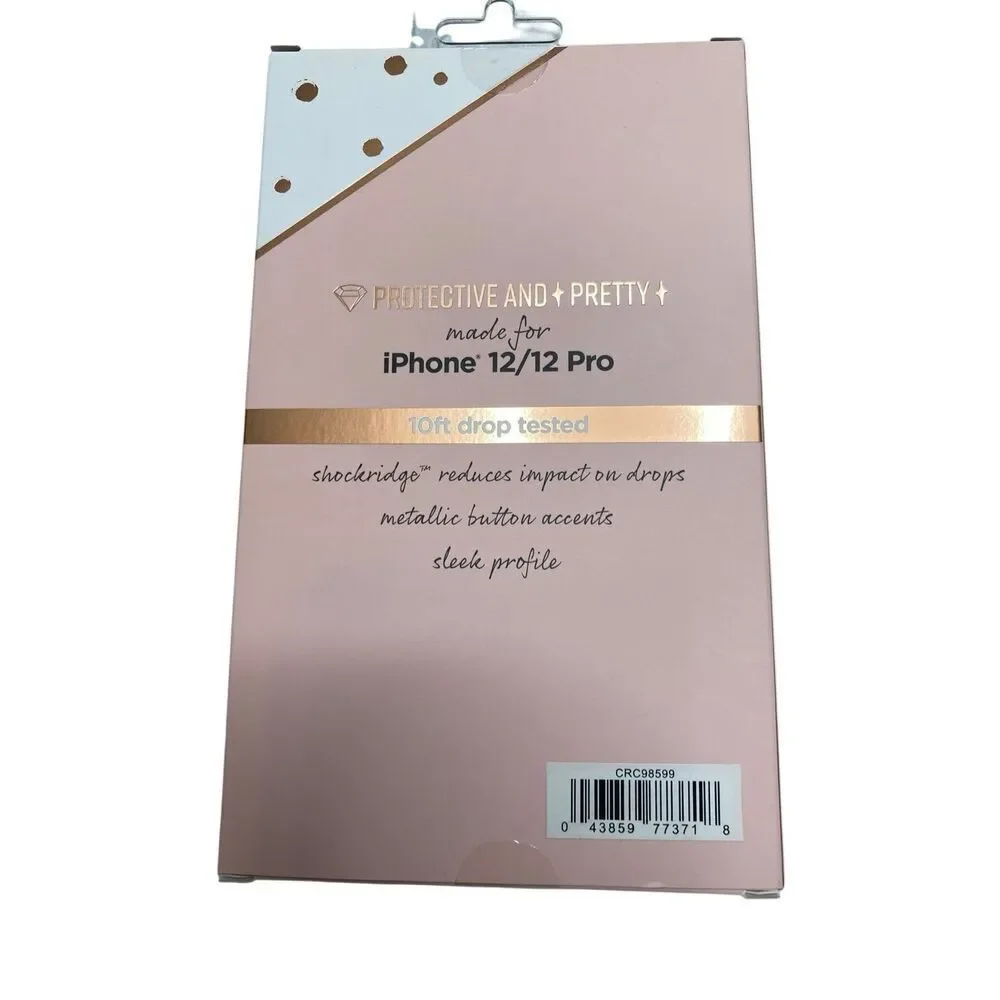 Fellowes iPhone 12 12 Pro Case Glitter Pink Purple Ombre Shockridge 10ft Drop